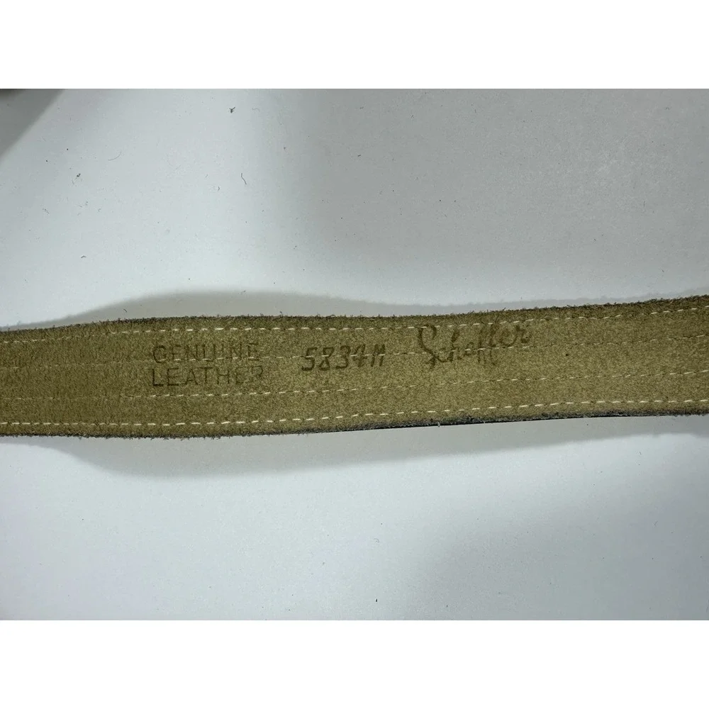 Schaffer Leather Belt Yellow Womens 28 5834M Buckle Wrapped High Fashion 80s
